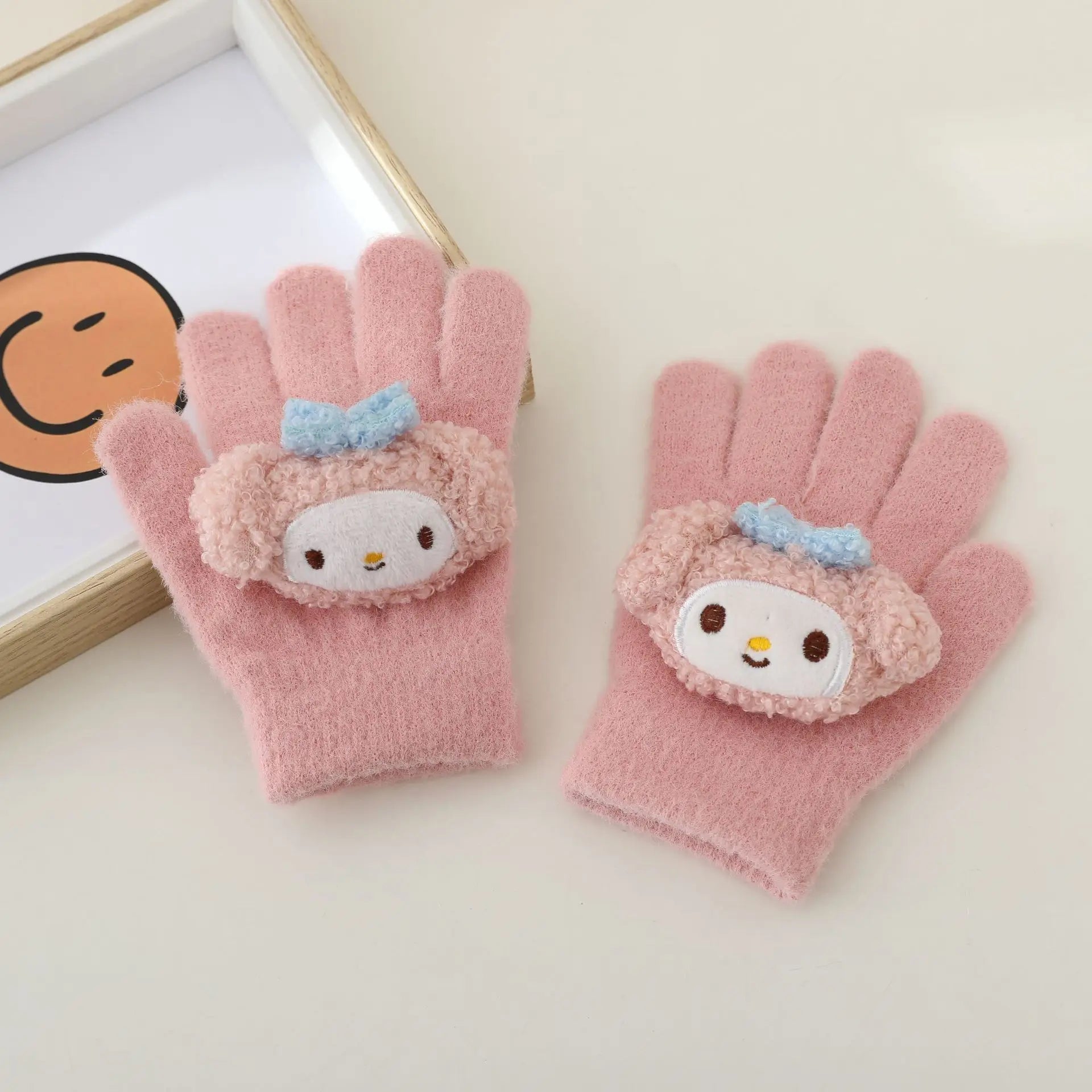 Gants Kawaii Hello Kitty en peluche pour enfants
