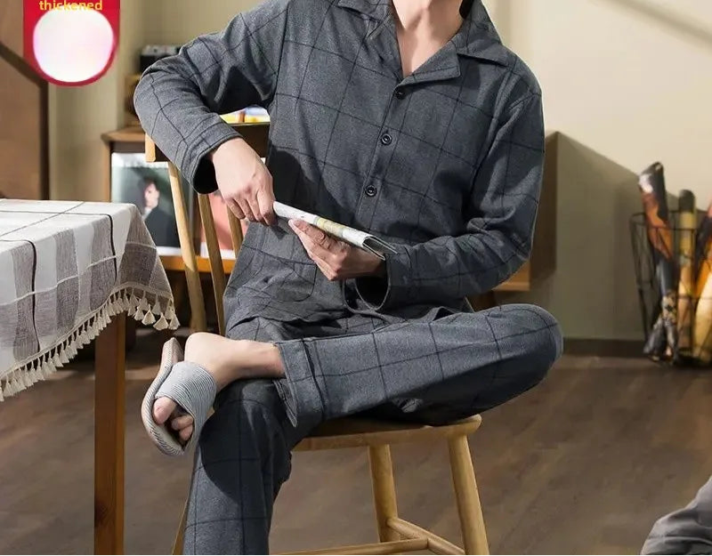 Pyjama Luxe Coton Homme - Confort Automnal