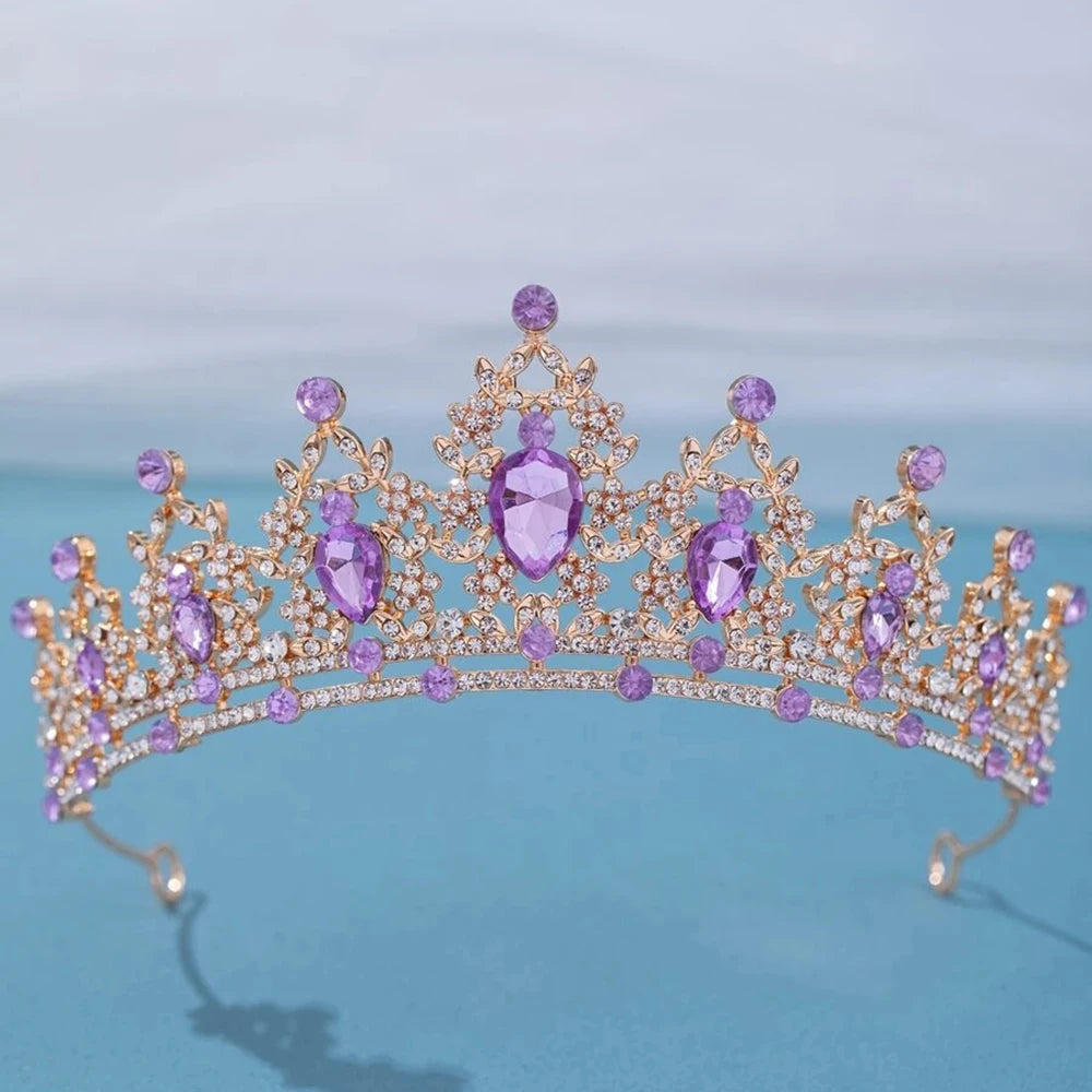 Couronne Élégante en Cristal pour Mariage et Fêtes
