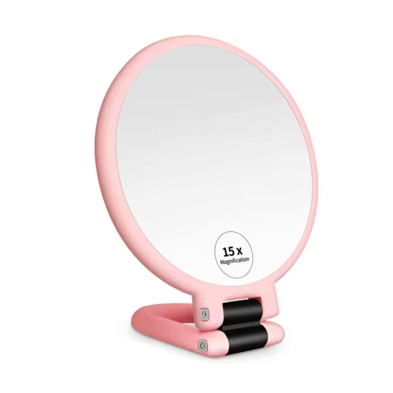 Vintage Dual-Sided Travel Makeup Mirror - Compact & Chic