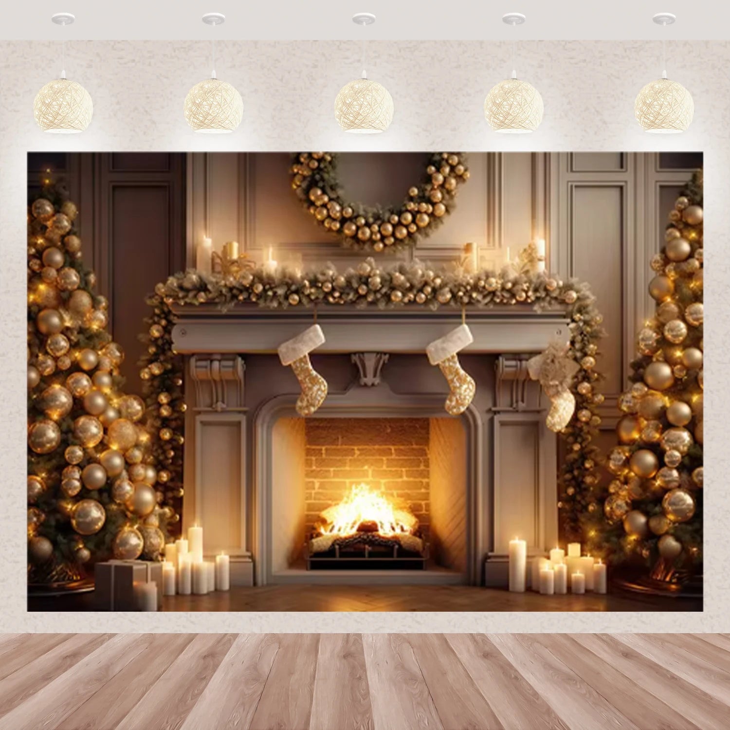 Décor Festif Hivernal pour Photos