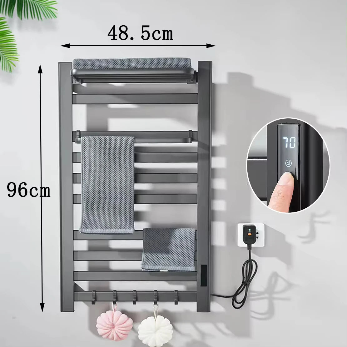 Sèche-serviettes Électrique Inox à Affichage Digital