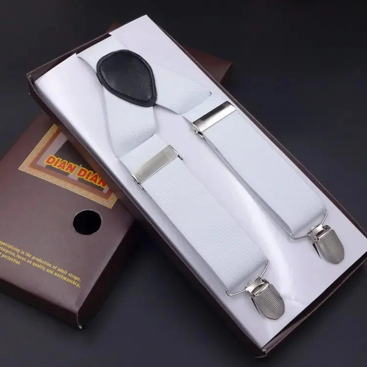 Chic Multicolor Clip Suspenders for Men - 3 Clips