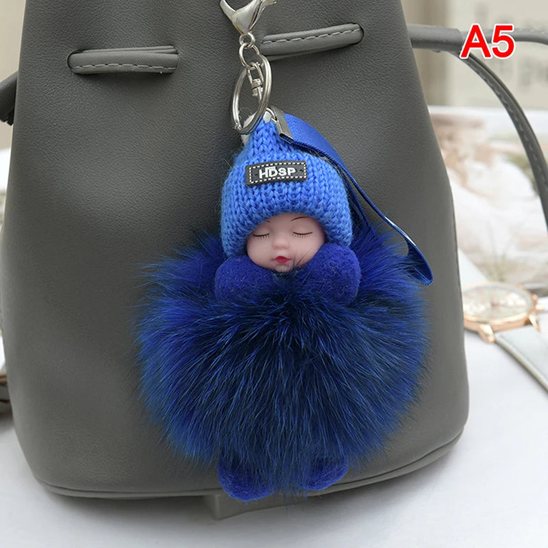 Charming Plush Fox Fur Keychain Pendant
