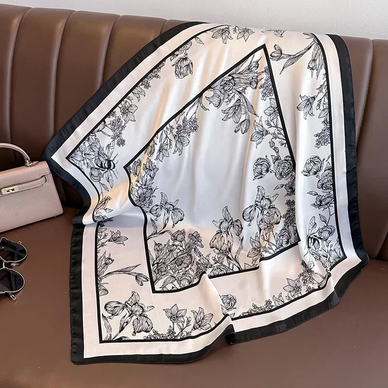 Foulard Luxe Satiné Équestre pour Femme