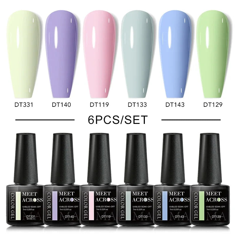 Kit Gel Vernis Macaron 6 Couleurs