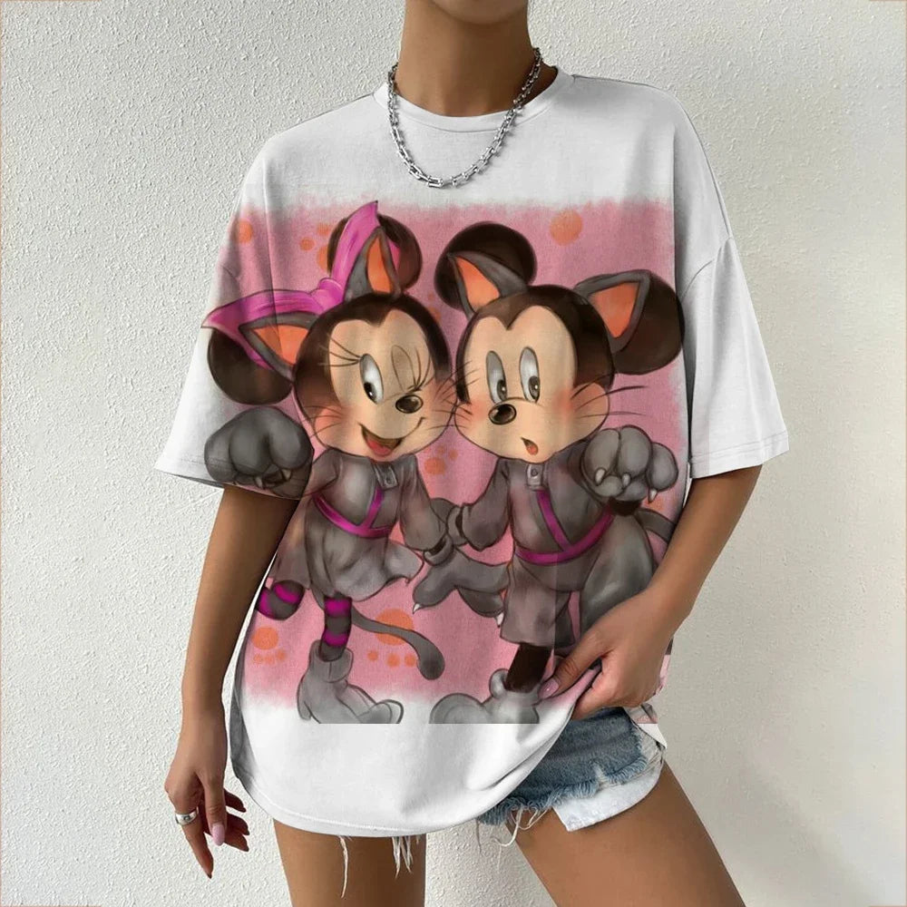 T-shirt Minnie et Mickey : Style Familial Éclatant
