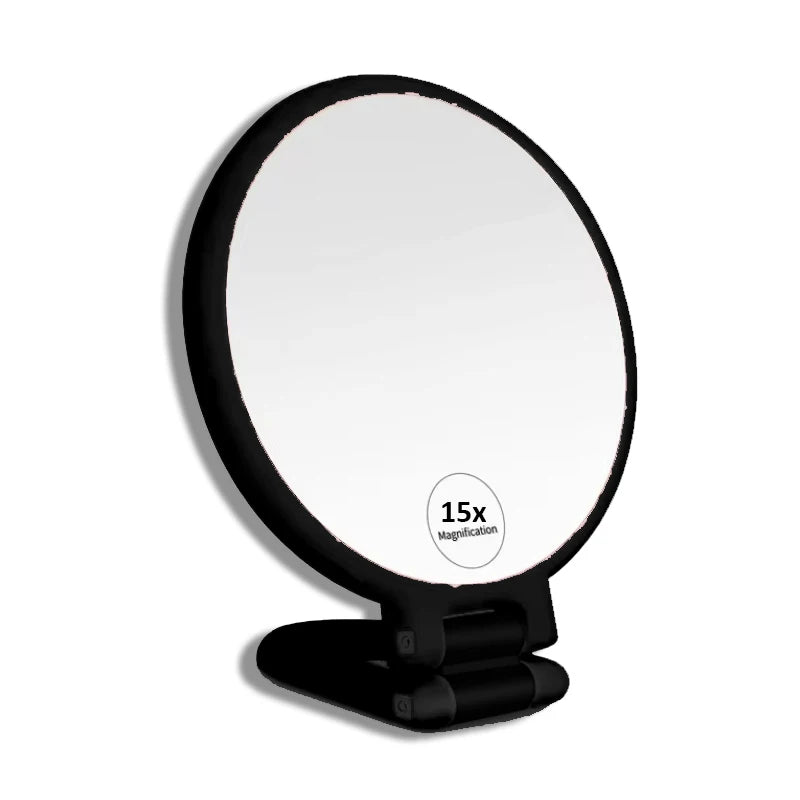 Vintage Dual-Sided Travel Makeup Mirror - Compact & Chic