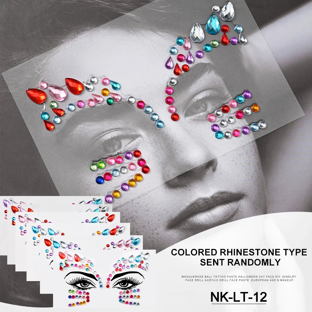 Strass 3D pour Visage - Éclat Festif