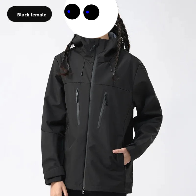 Veste d'extérieur imperméable et coupe-vent pour hommes et femmes, vêtements en peau collée monocouche, à la mode, printemps-automne