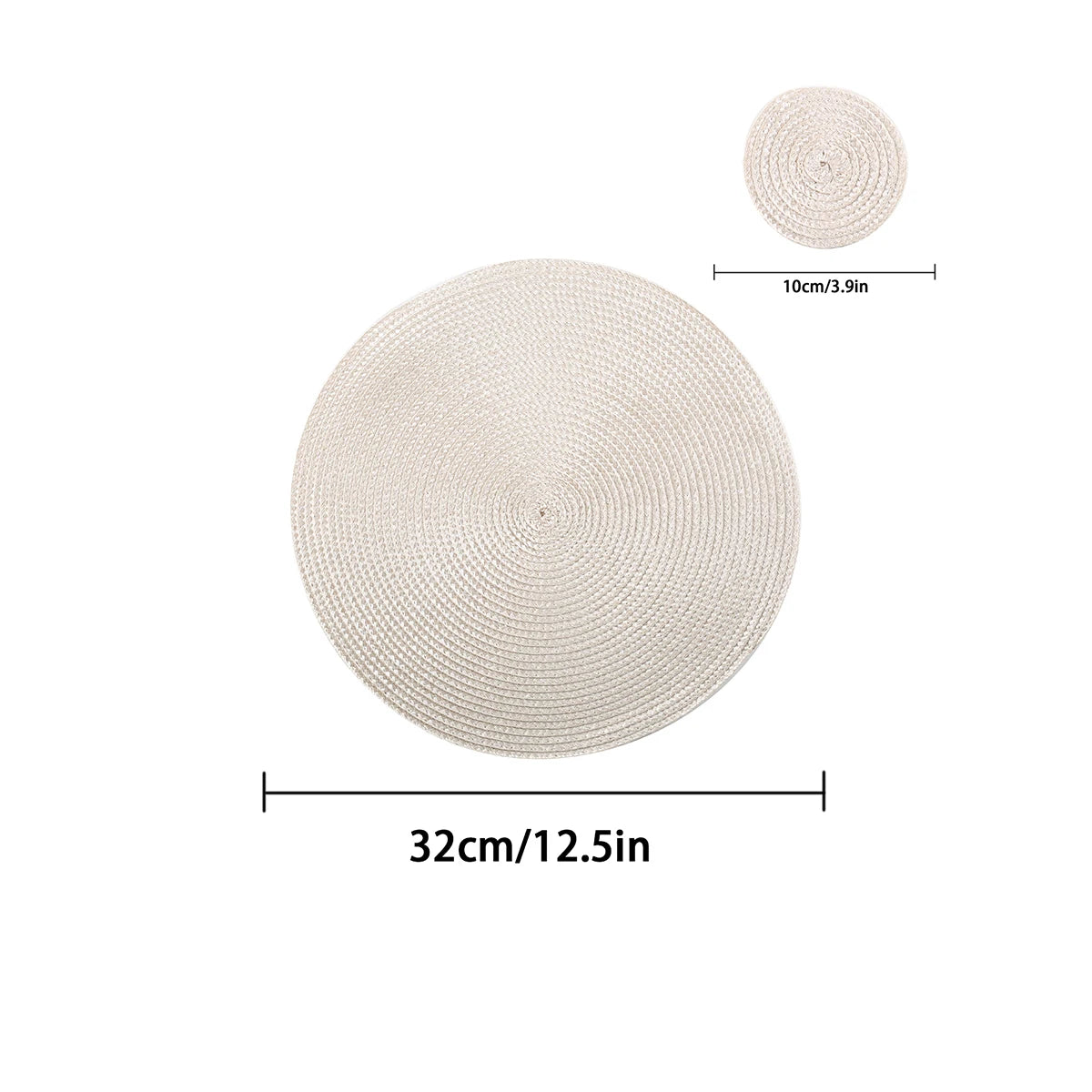 Sets Ronds Tressés Fête - 12 Pcs, Lavables & Antidérapants