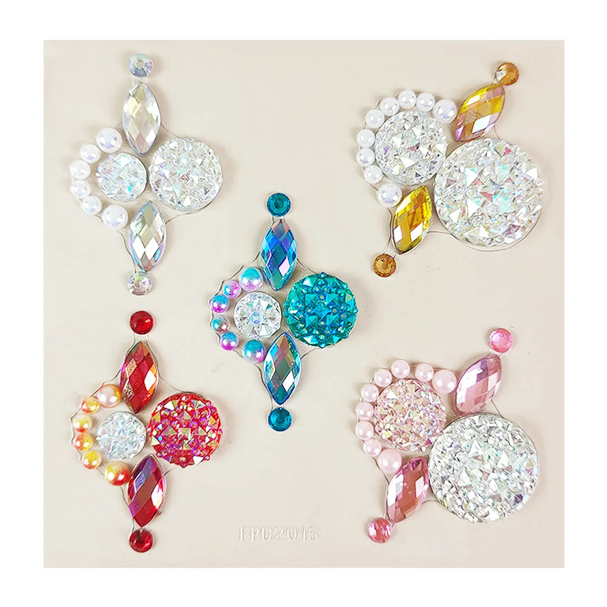 Strass 3D Autocollants Visage Festival Éclat Gemmes