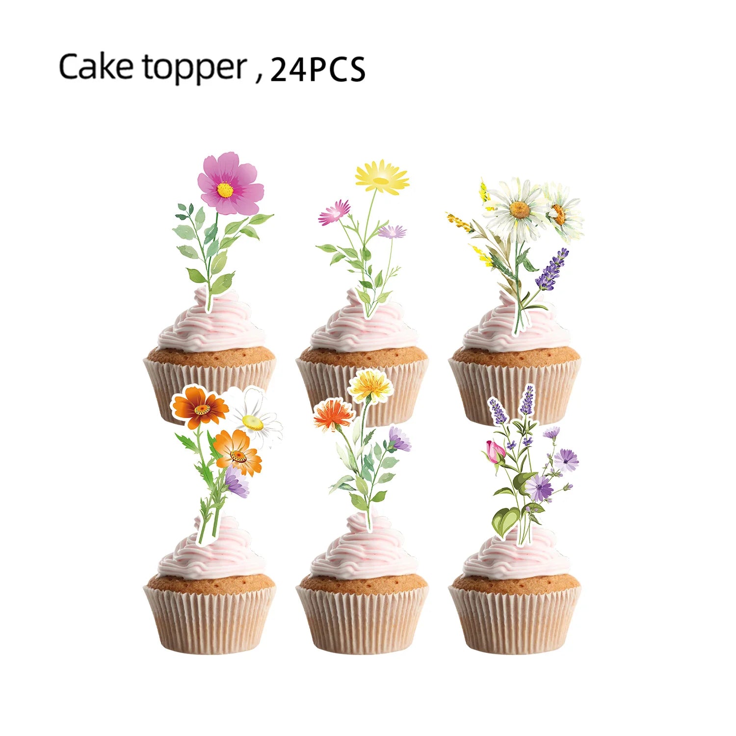 Assiettes Fleurs Joyeuses pour Anniversaire Fille