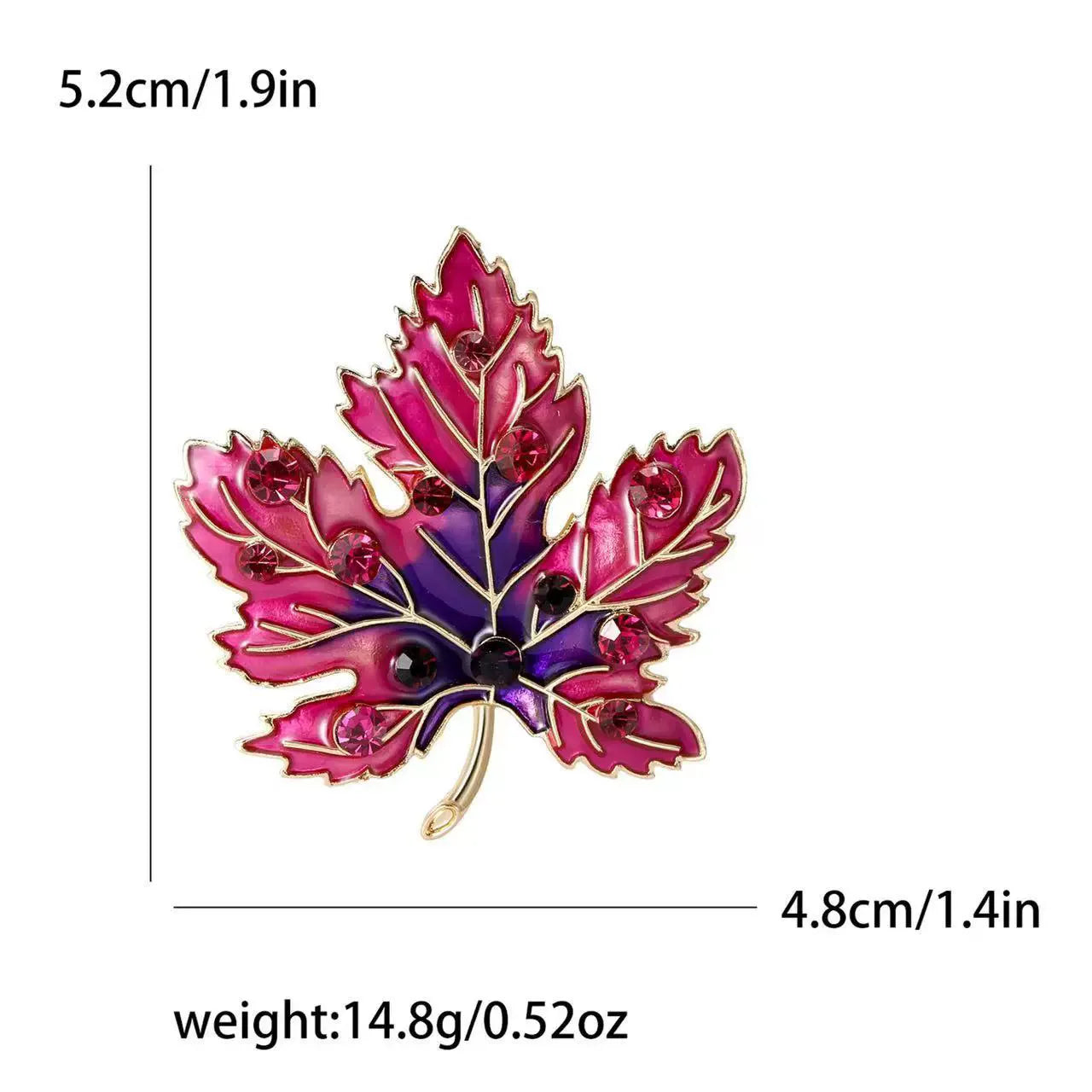 Broche Élégante Feuille d'Érable avec Strass