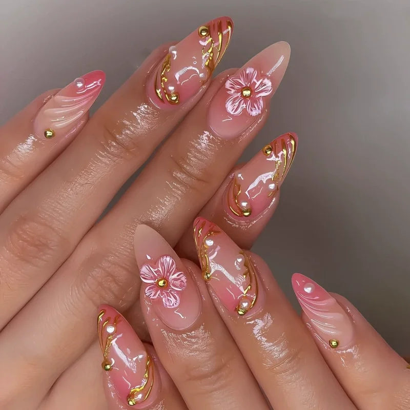 Ballet Rose : 24 Faux Ongles Élégants