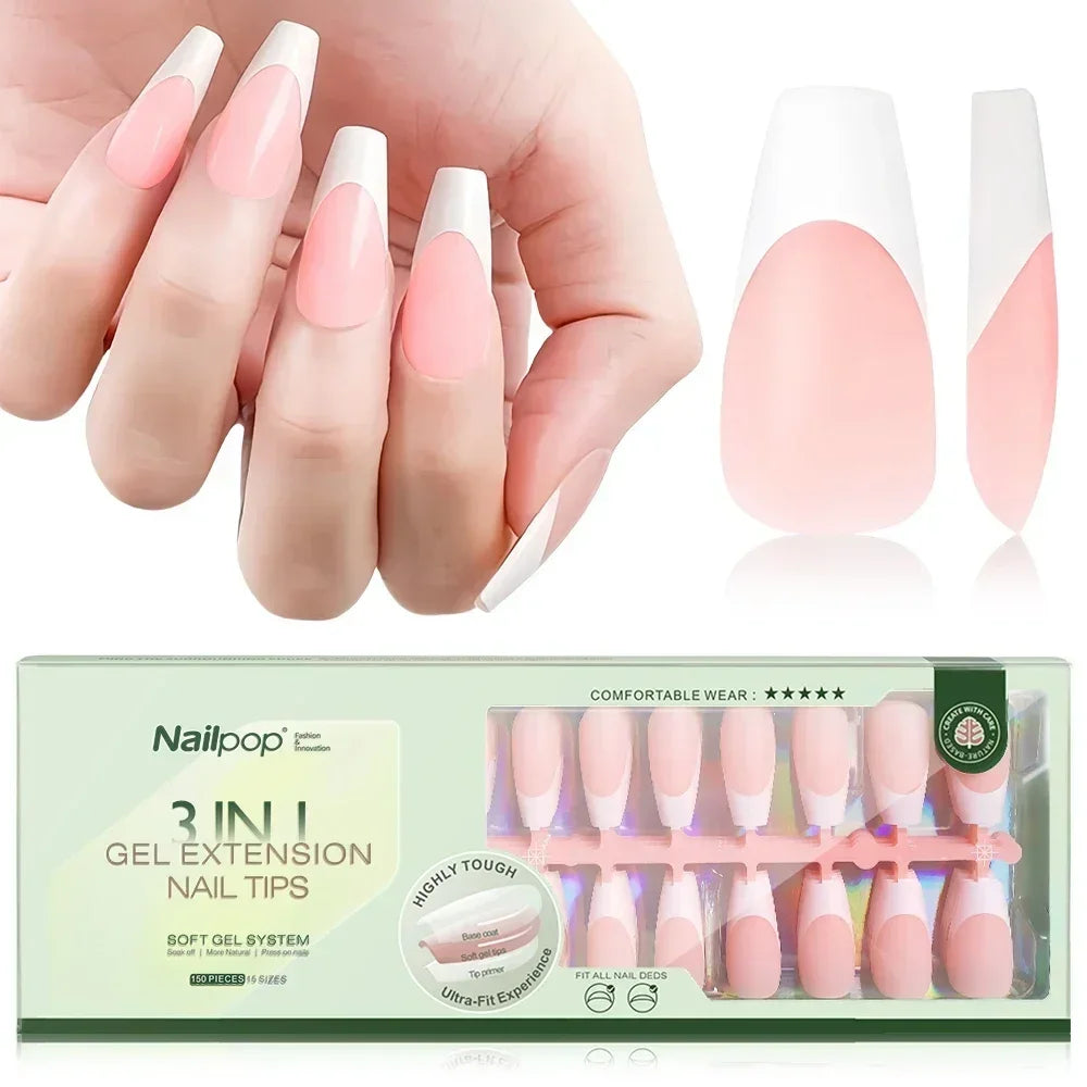 Nailpop 3 en 1 : Pointes Françaises Prêtes