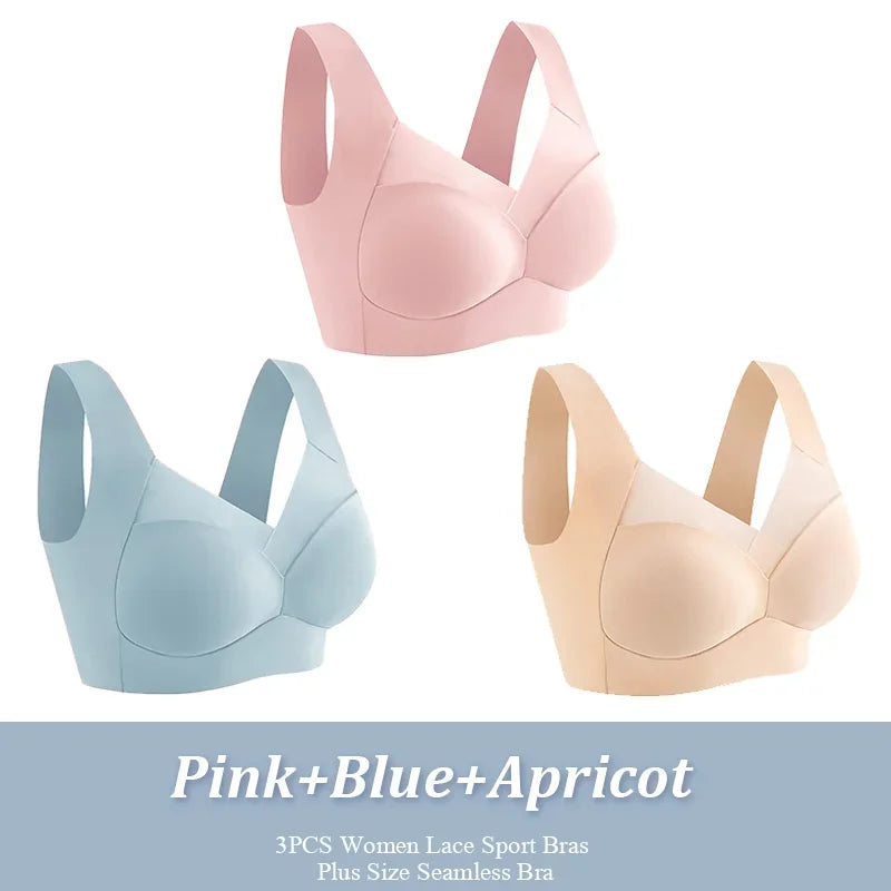 Brassière Sport en Dentelle Sans Couture - 3 Pièces