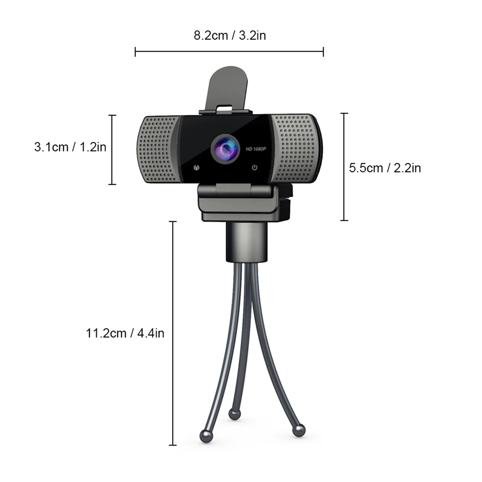 Webcam HD 1080P Grand Angle avec Micro Intégré