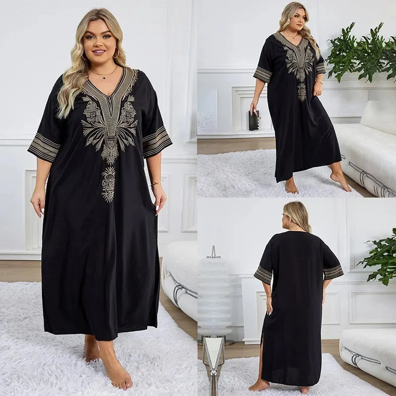 Robe de Plage Élégante en Coton Brodé - Confort Total