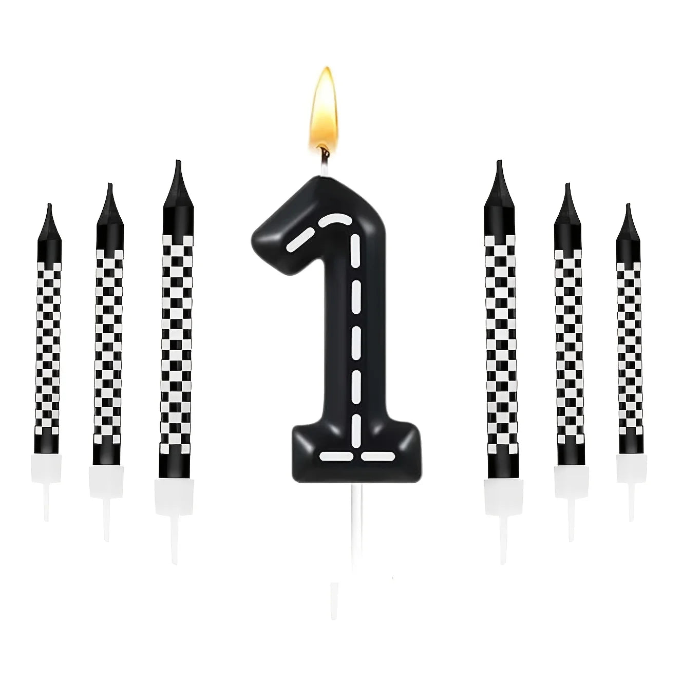 Racing Car Birthday Candle Set: Sparkling Cake Numbers