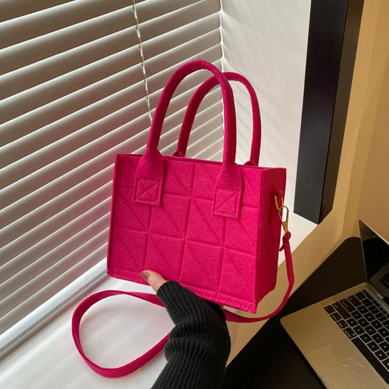 Sac carré décontracté en feutre pour femme