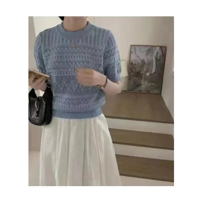 Chic Polo Crochet Tee: Summer Style for Women