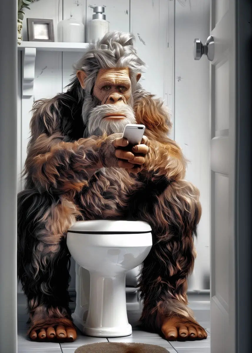 Chat Toilette: Toile de Lion et Chien Amusant