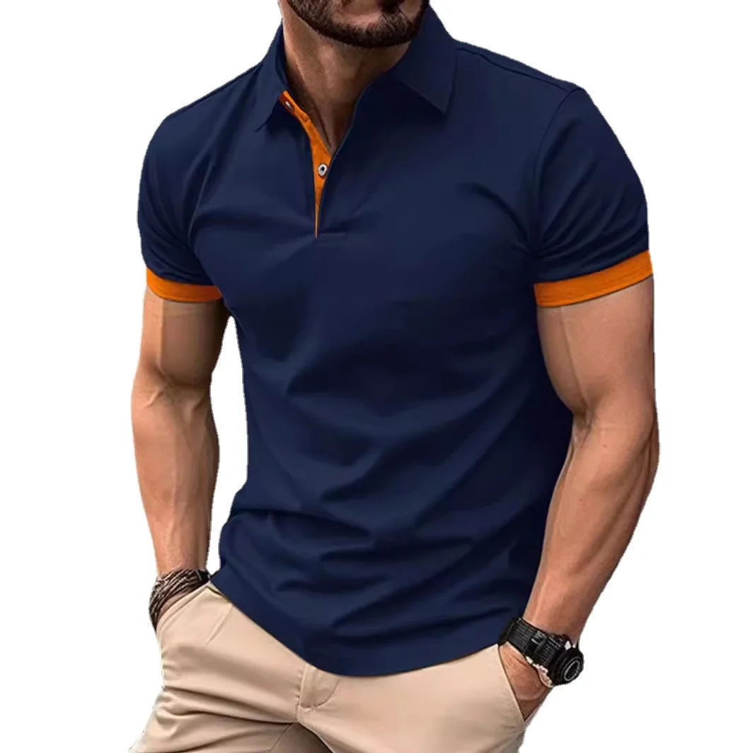 Summer Contrast Polo: Lightweight Men's Streetwear