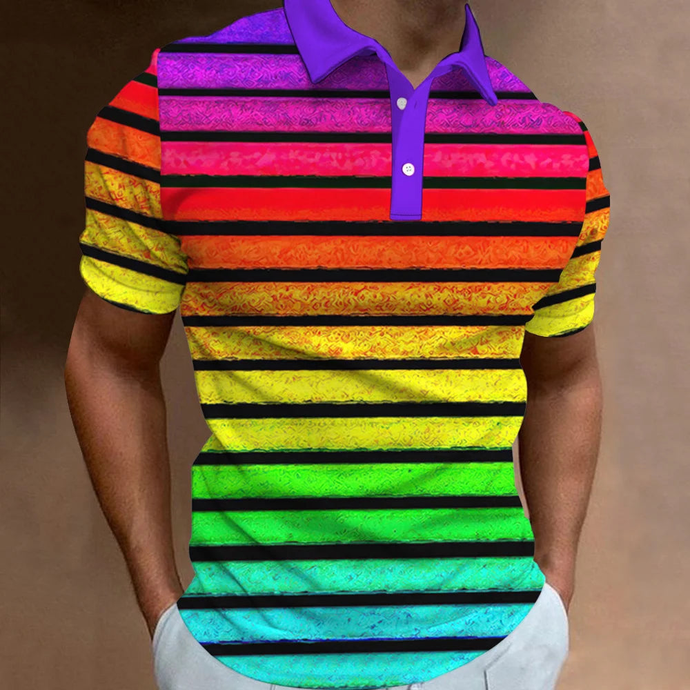 Polo Arc-en-Ciel 3D pour Hommes