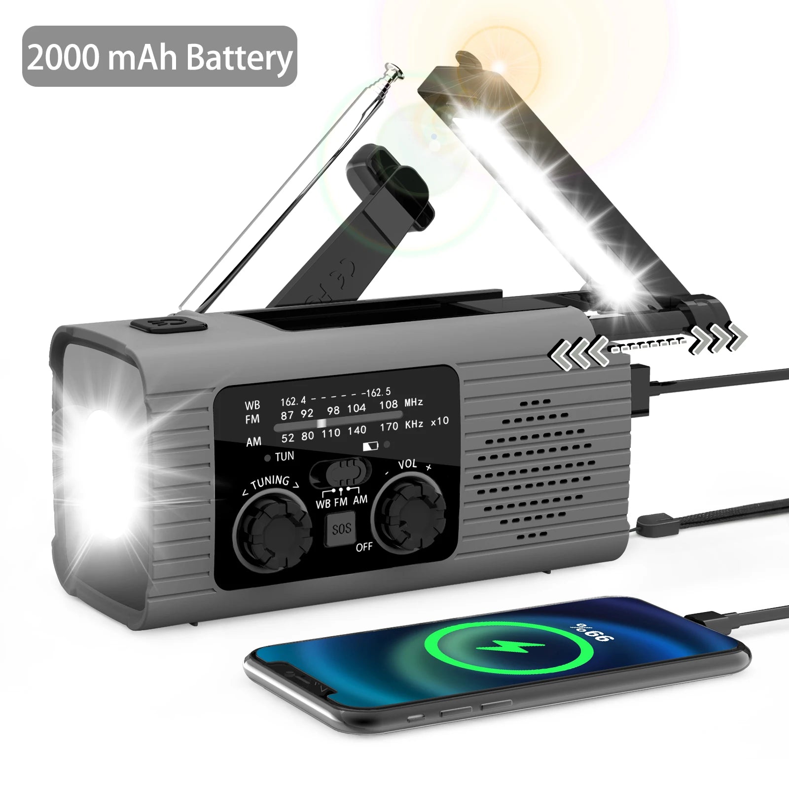 Radio Solaire LED WDSZKMYF - Aventure Étanche!