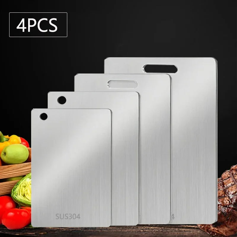 Stainless Steel Double-Sided Chopping Board Set