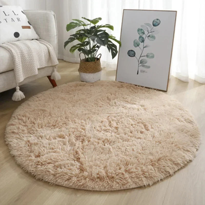 Fluffy Luxe Round Rug - Soft Plush for Cozy Living