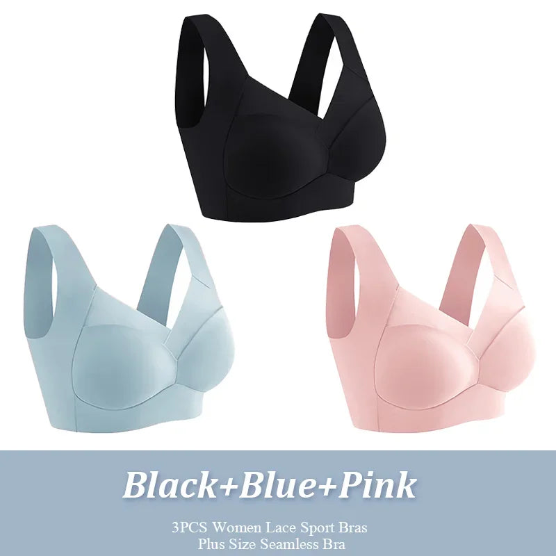 Brassière Sport en Dentelle Sans Couture - 3 Pièces