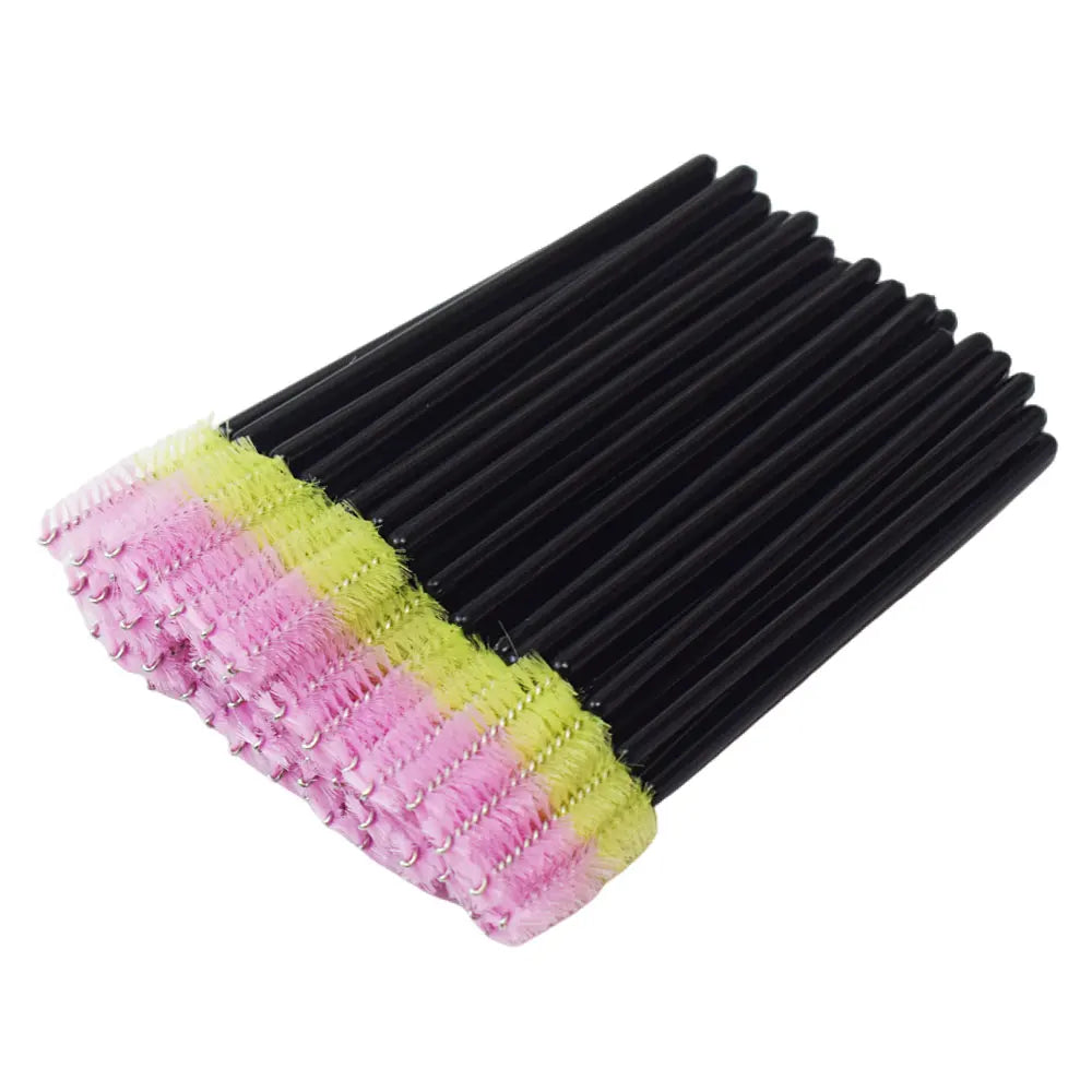 Brosses à cils colorées - 50 pièces en combo scintillant