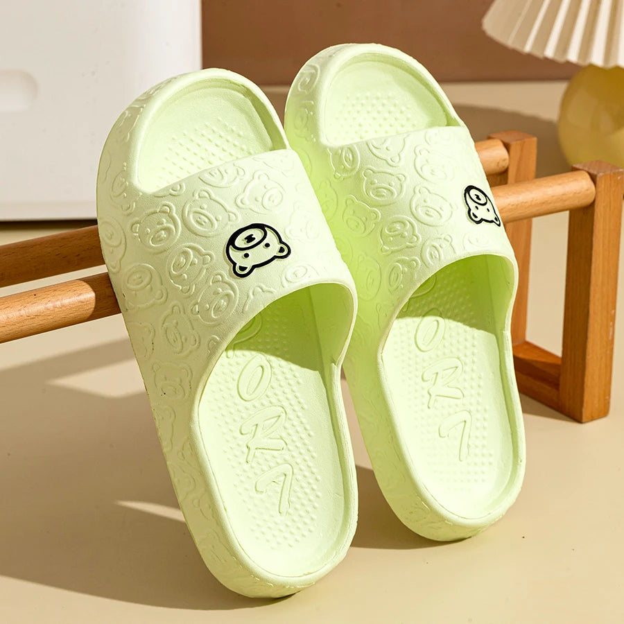 Cozy Bear Print Summer Slippers for All