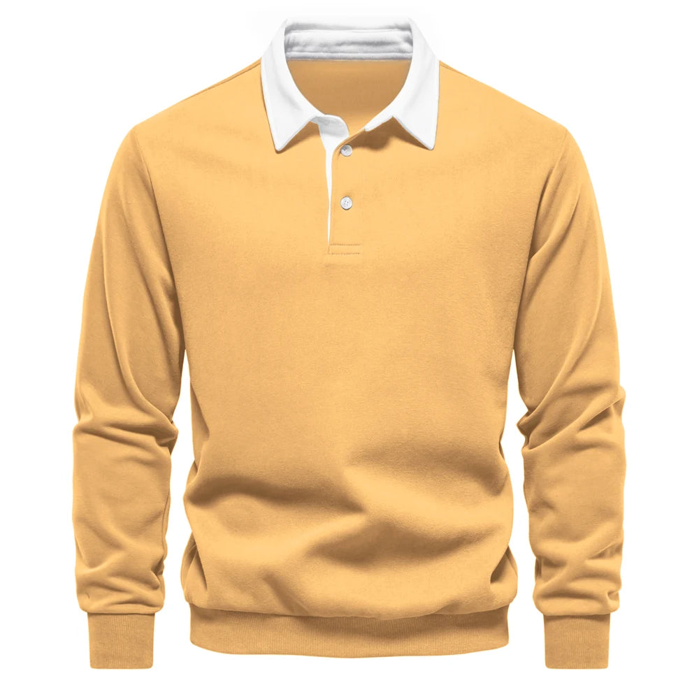 Polo-Style Casual Cotton Hoodie for Men