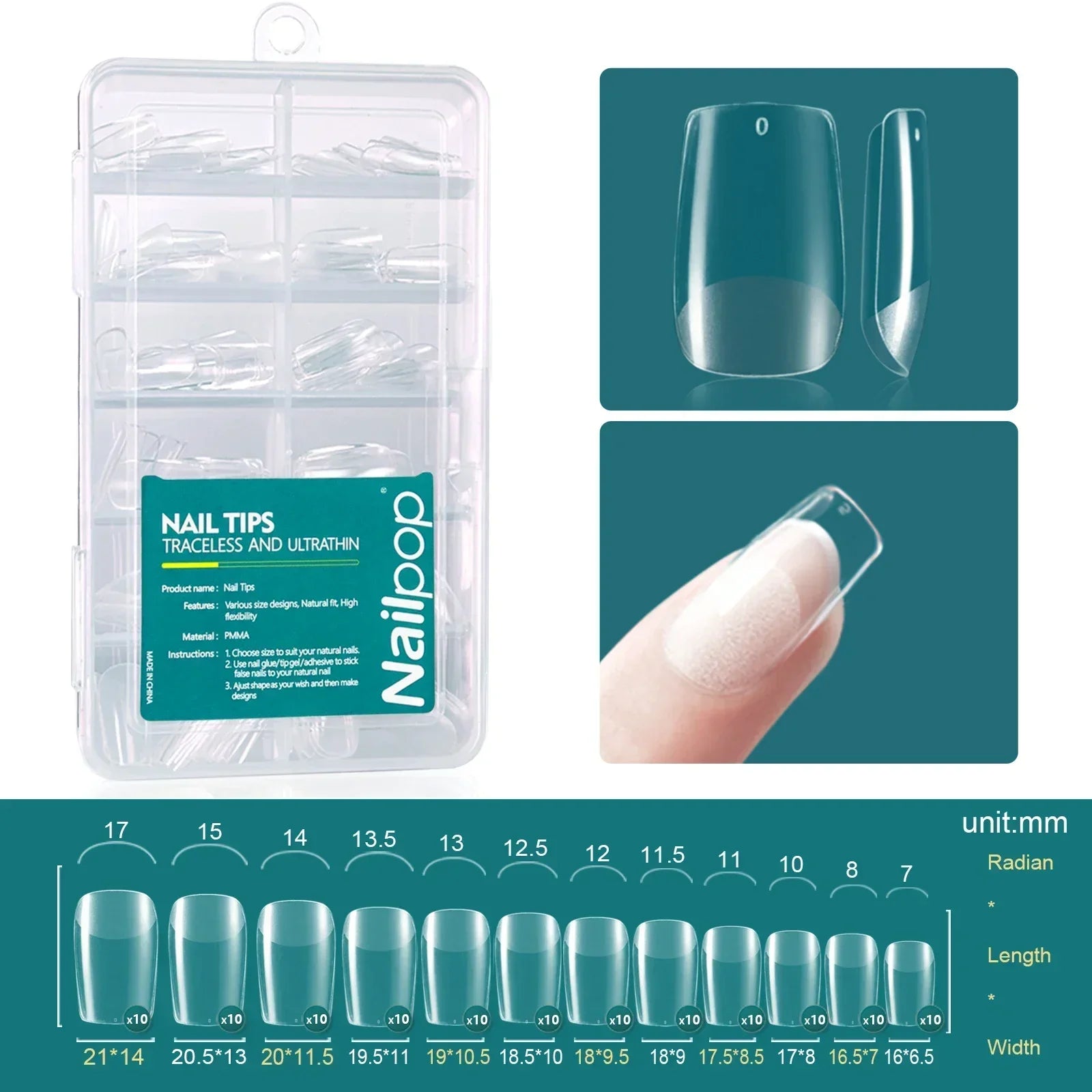 Ongles Bicolores Nailpop - 120 pièces