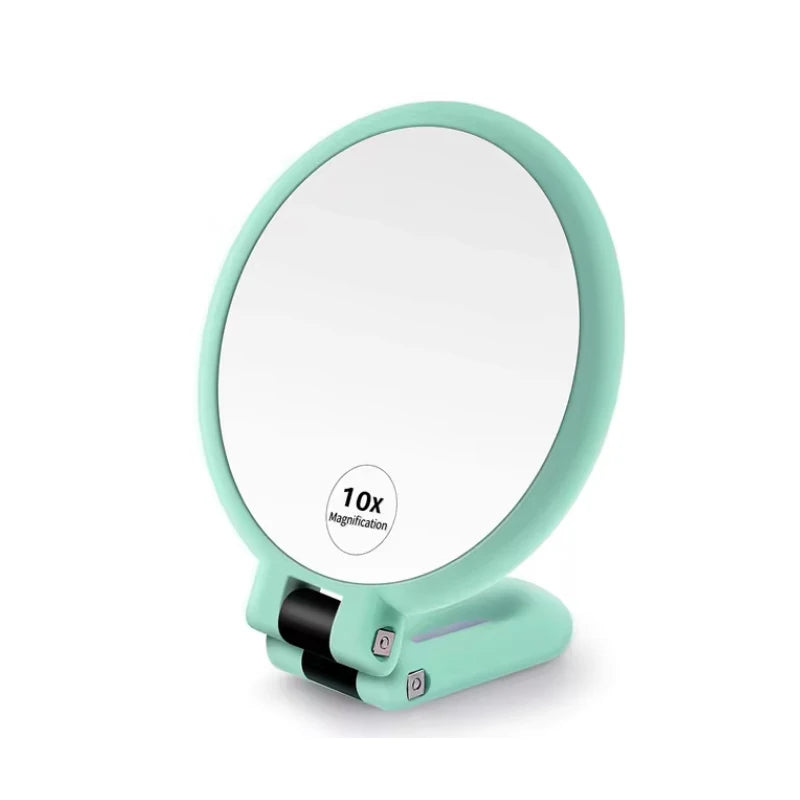 Vintage Dual-Sided Travel Makeup Mirror - Compact & Chic