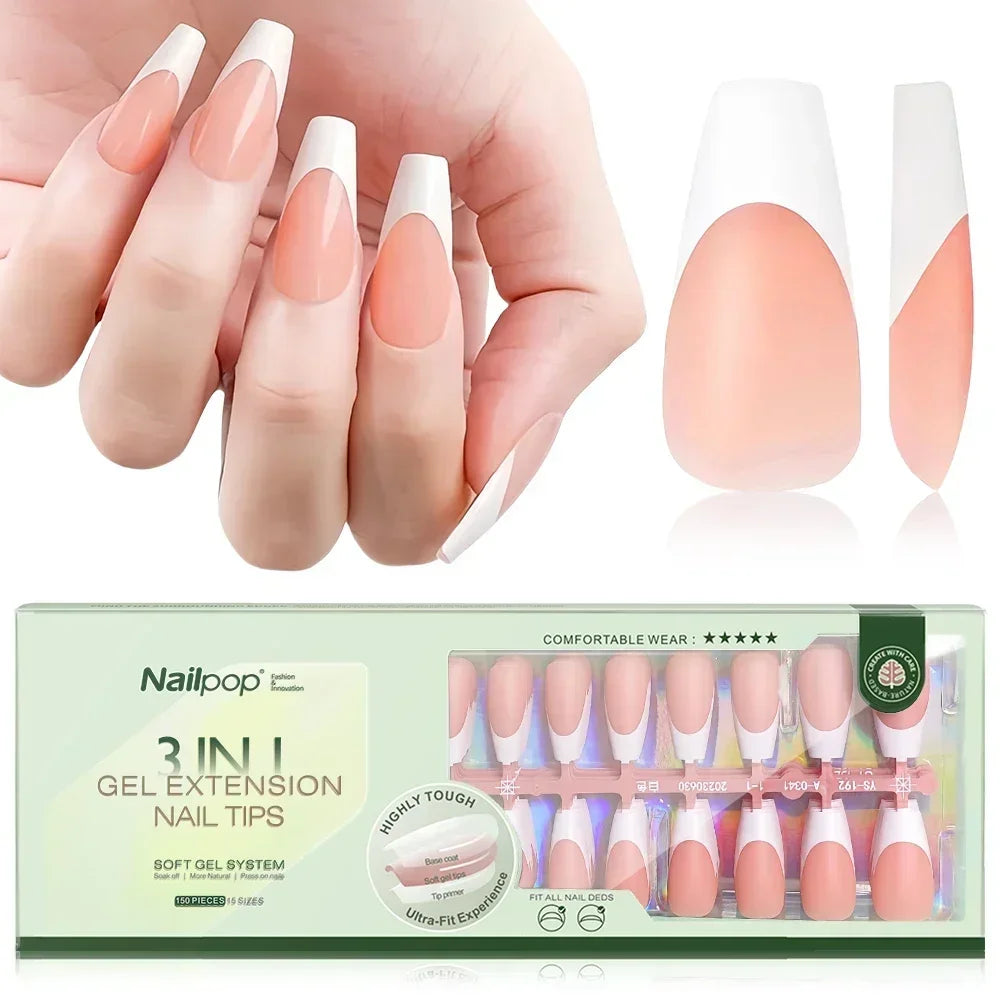 Nailpop 3 en 1 : Pointes Françaises Prêtes