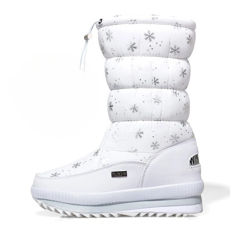Blanc Neige: Bottes Hiver Femme Chaudes & Imperméables