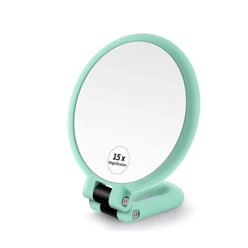 Vintage Dual-Sided Travel Makeup Mirror - Compact & Chic