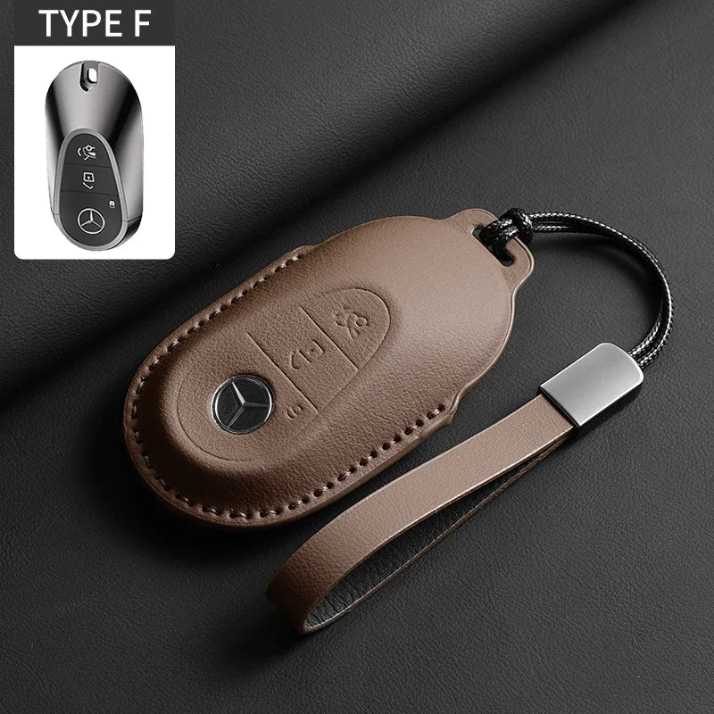 Luxury Leather Remote Key Case for Mercedes Models