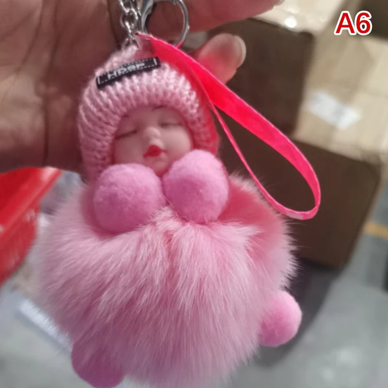 Charming Plush Fox Fur Keychain Pendant
