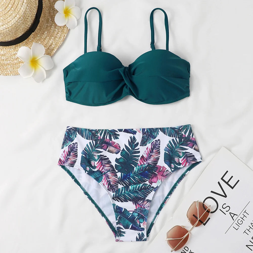 Floral Leopard Bikini Set - Summer Beach Vibes