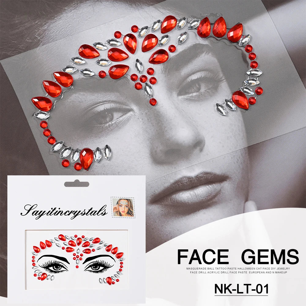 Strass 3D pour Visage - Éclat Festif