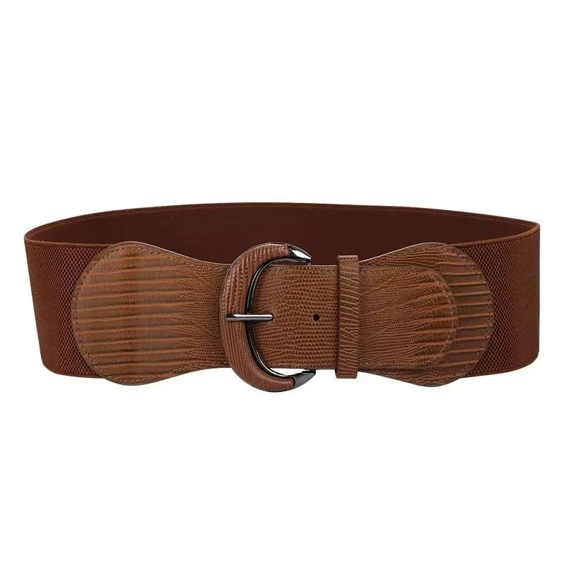 Ceinture PU Femme Mode, Boucle Carrée Ajustable