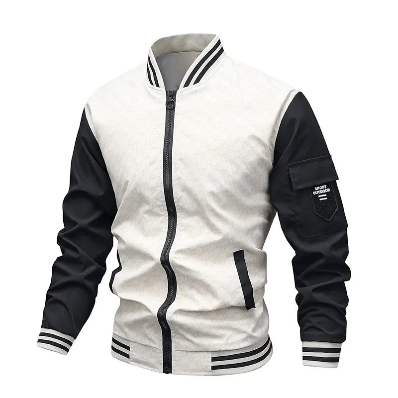 Veste Automne Unisexe Col Montant Baseball Chic