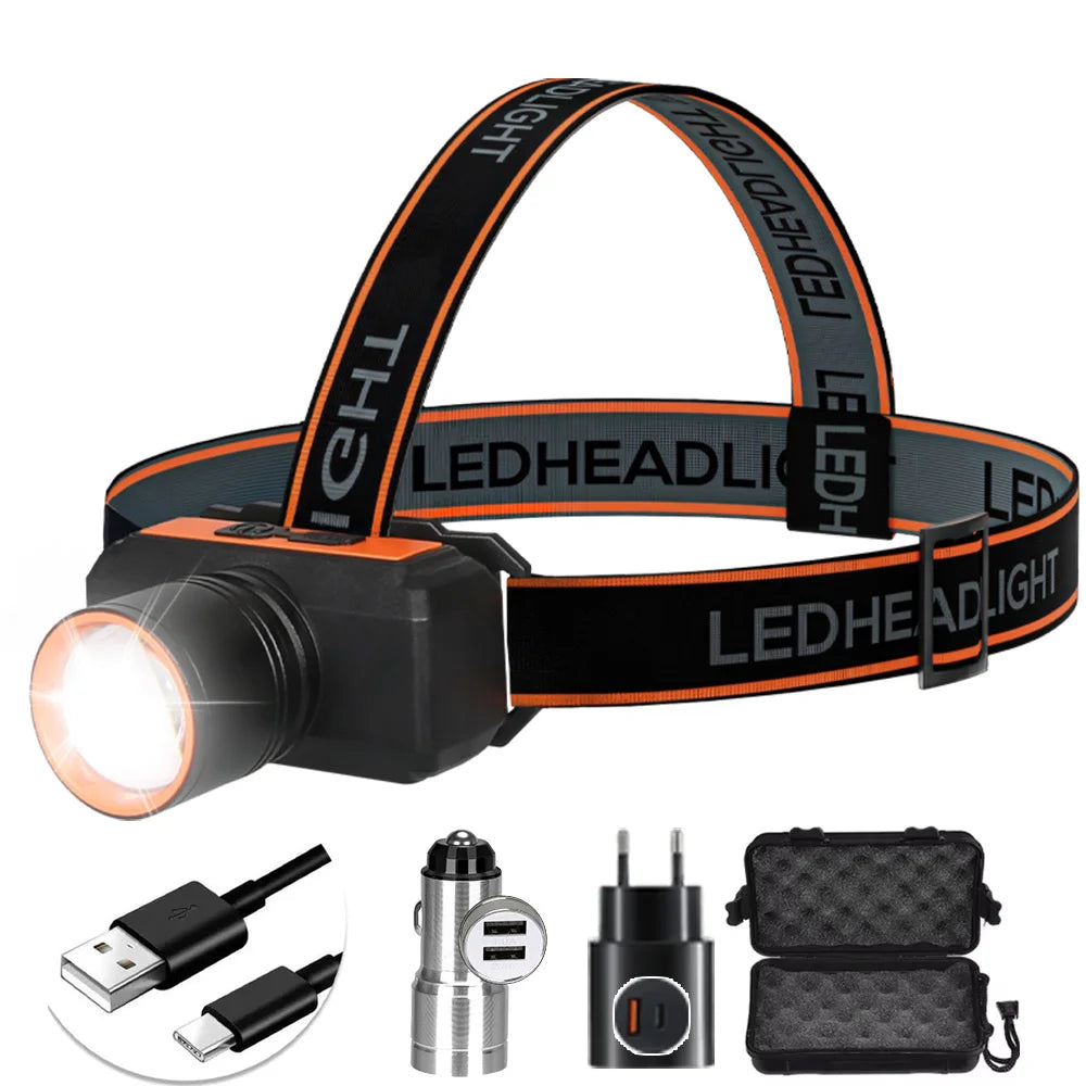 Lampe Frontale LED Aste 4 Modes Étanche