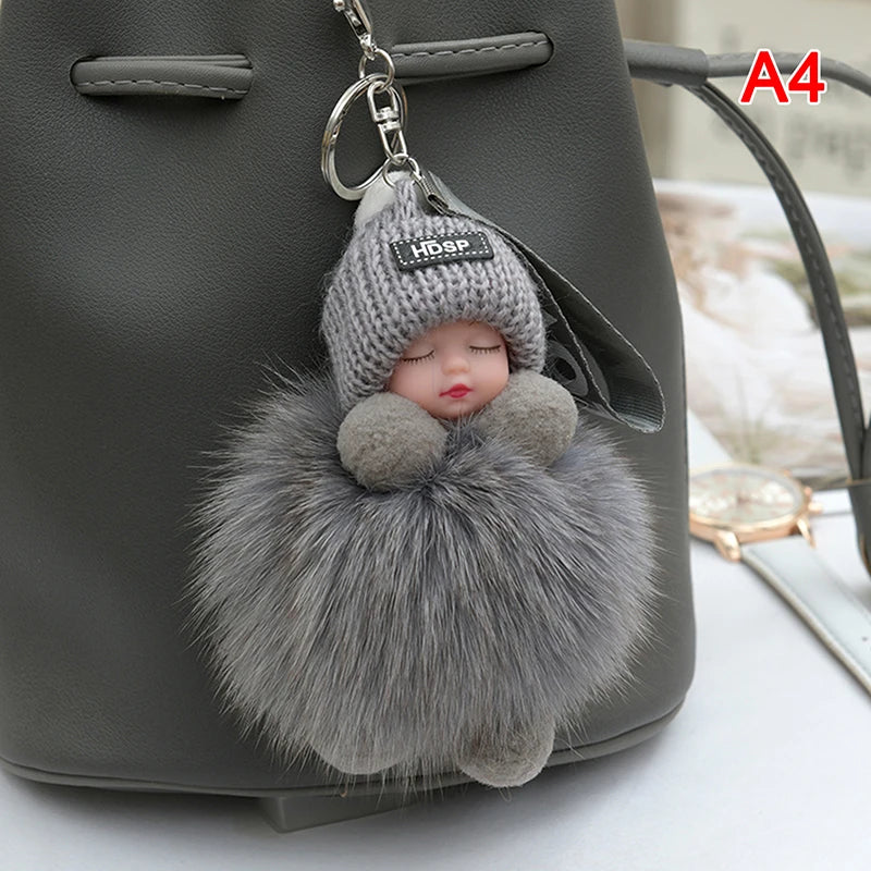 Charming Plush Fox Fur Keychain Pendant