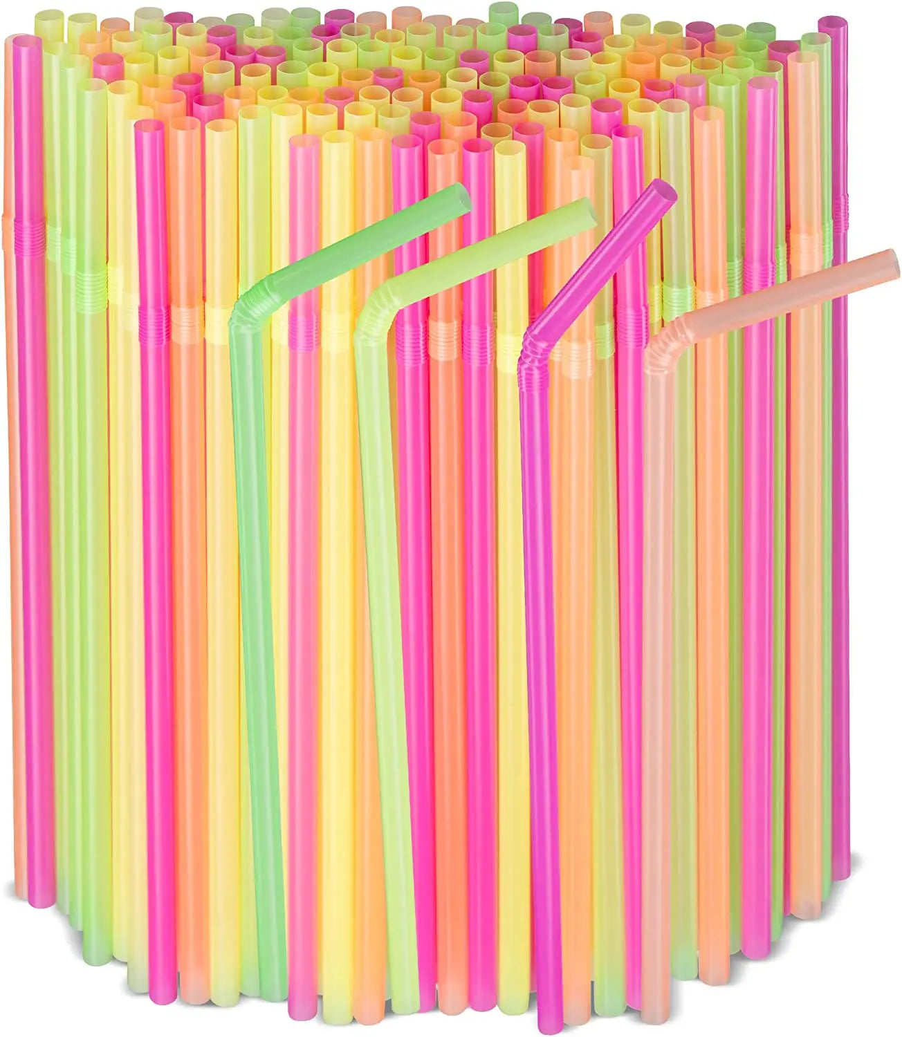 Neon Flex Straws: Fun, Safe, & Colorful Drinking!